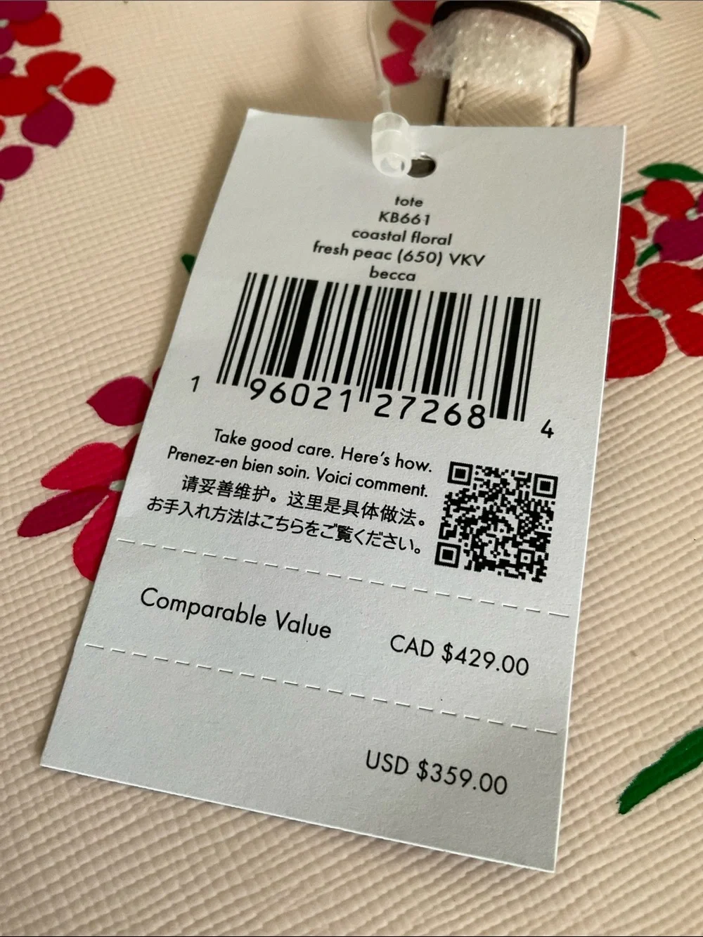 Kate spade floral Becca handbag